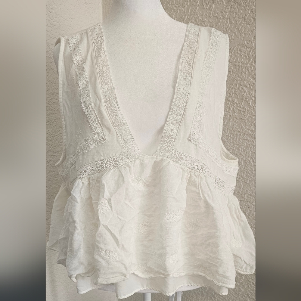 Zara white shirt tank XXL